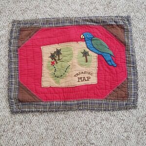 Vintage The Company Store Company Kids Treasure Map Pillow Sham Standard Parrot
